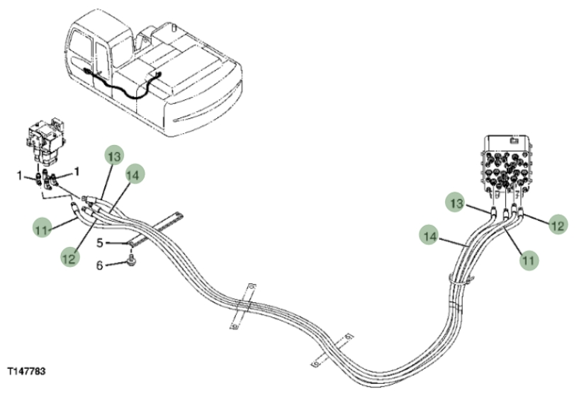 Hitachi ZX250F installation diagram showing hydraulic hose 4484016 at Pipe No. 13