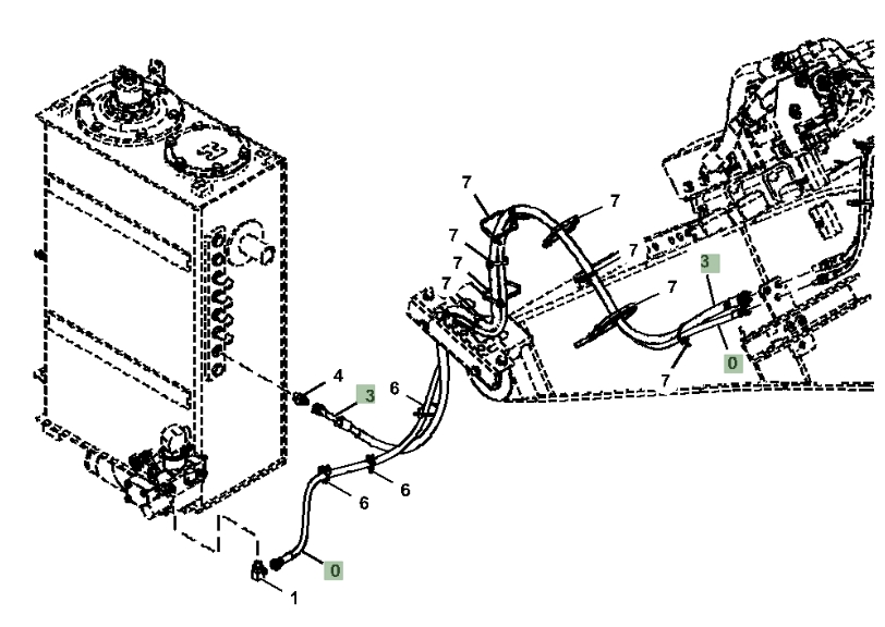 Hitachi ZX135US-6N installation diagram showing hydraulic hose 4668866 at Pipe No. 3