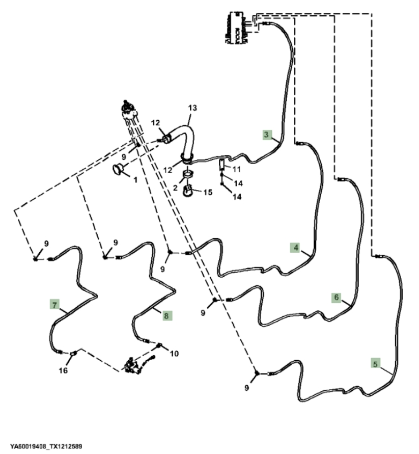 Hitachi ZX260F-FE-6N installation diagram showing hydraulic hose 4713021 at Pipe No. 7