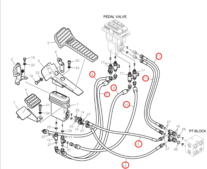 Doosan DX160LC-5 installation diagram showing hydraulic hose DS2120036 at Pipe No. 12