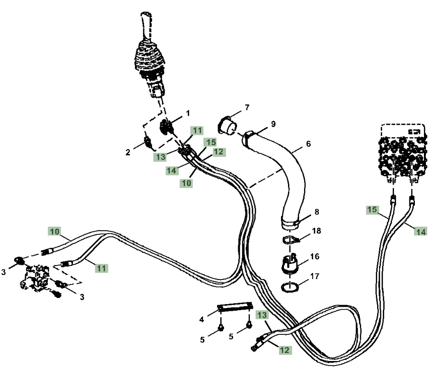 Hitachi ZX130-6N installation diagram showing hydraulic hose 4438258 at Pipe No. 12