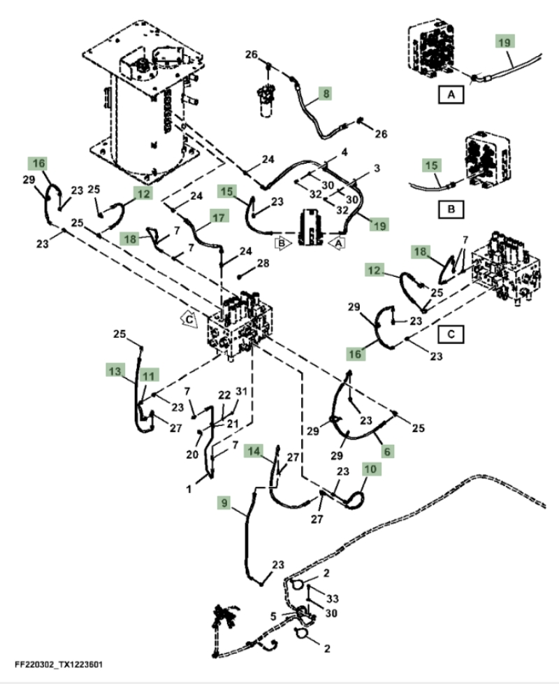 Hitachi ZX260F-LL-6N installation diagram showing hydraulic hose 4656809 at Pipe No. 12
