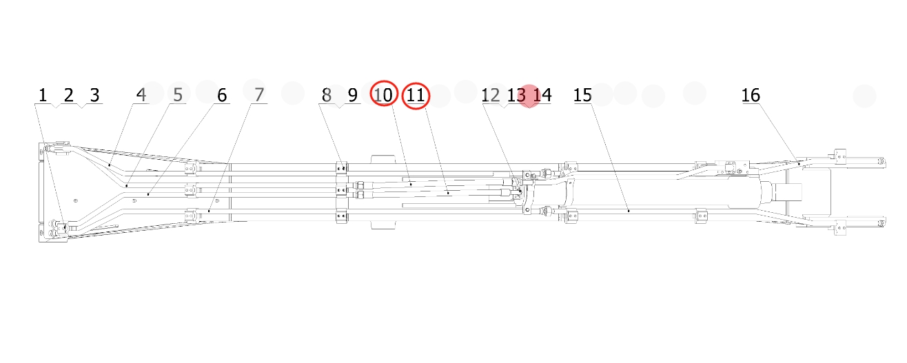 Sunward SWE150W installation diagram showing hydraulic hose 73050200C298 at Pipe No. 11