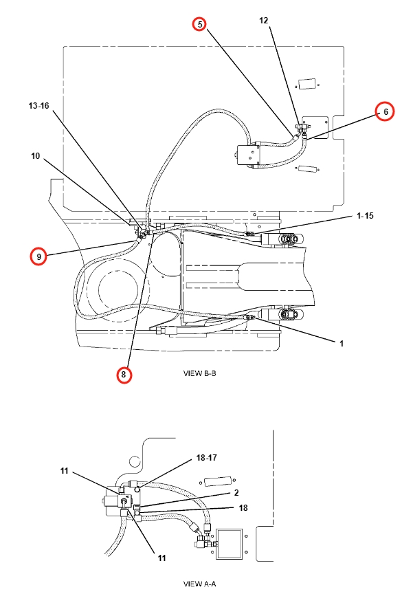 Caterpillar CAT®312C installation diagram showing hydraulic hose 202-0447 at Pipe No. 8
