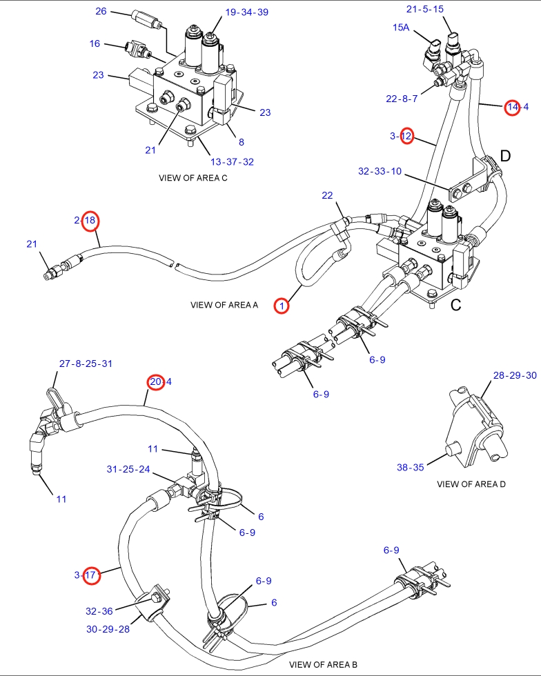 Caterpillar CAT®315F LCR installation diagram showing hydraulic hose 286-6815 at Pipe No. 12
