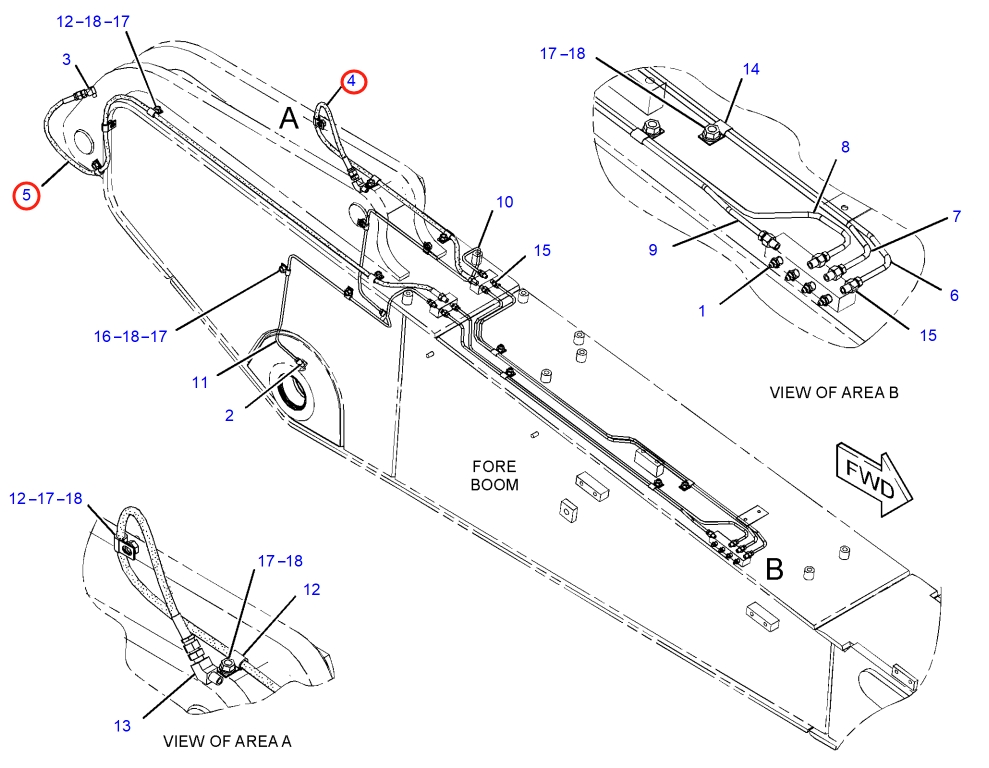 Caterpillar CAT®316F L installation diagram showing hydraulic hose 7Y-2920 at Pipe No. 4