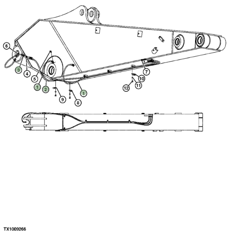 Hitachi ZX250F installation diagram showing hydraulic hose 4429280 at Pipe No. 2