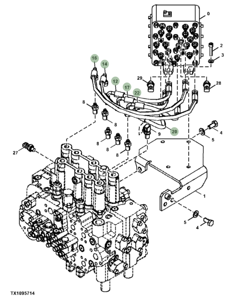 Hitachi ZX240F-3 installation diagram showing hydraulic hose 4630941 at Pipe No. 14