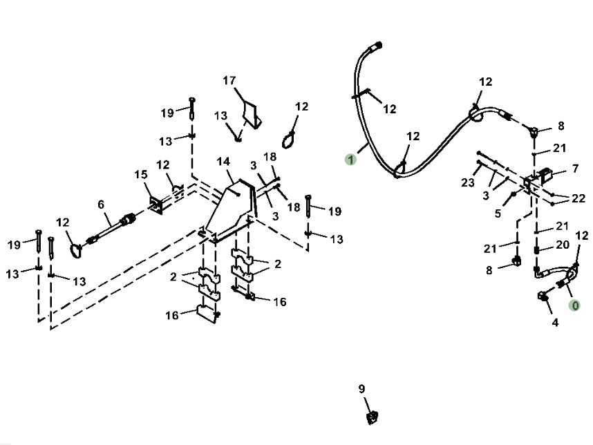 Hitachi ZX870LC-6 installation diagram showing hydraulic hose 4349806 at Pipe No. 1