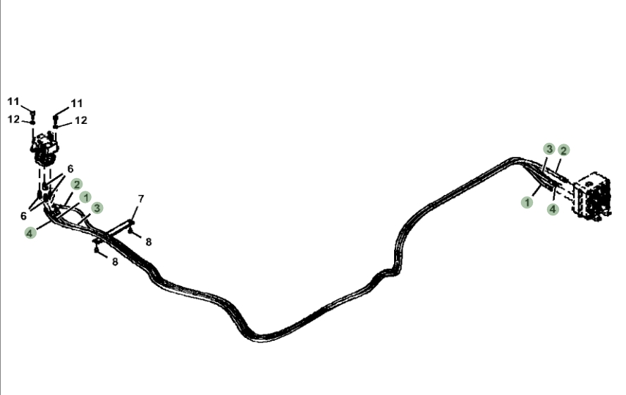 Hitachi ZX670LC-5G installation diagram showing hydraulic hose 4714000 at Pipe No. 3