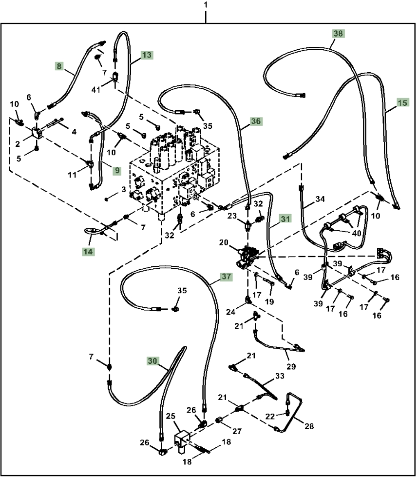 Hitachi ZX290LC-5G installation diagram showing hydraulic hose 4648918 at Pipe No. 9