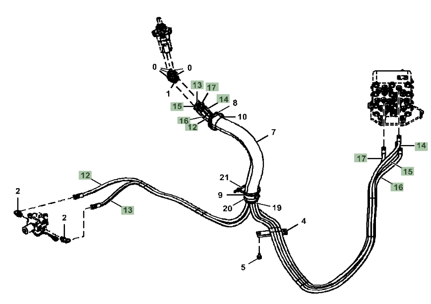 Hitachi ZX180LC-6N installation diagram showing hydraulic hose 4413931 at Pipe No. 17