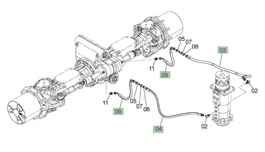 Hitachi ZX210W-3 installation diagram showing hydraulic hose 4315339 at Pipe No. 3A