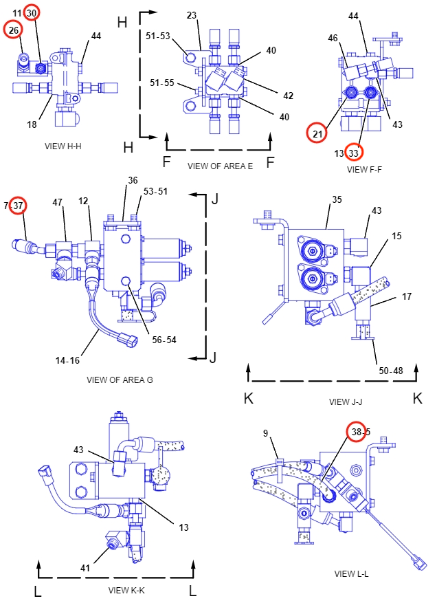 Caterpillar CAT®314D LCR installation diagram showing hydraulic hose 319-9981 at Pipe No. 38