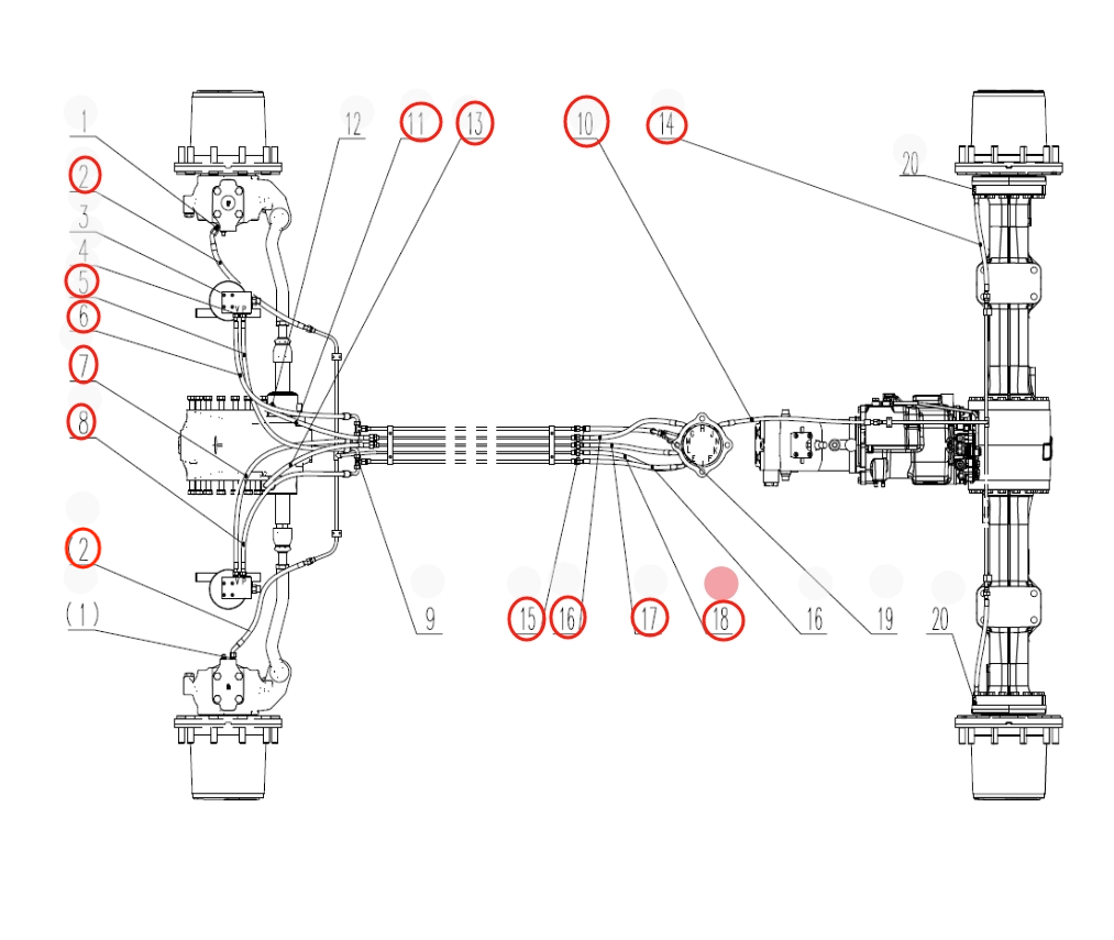 Sunward SWE150W installation diagram showing hydraulic hose 73050200C551 at Pipe No. 10