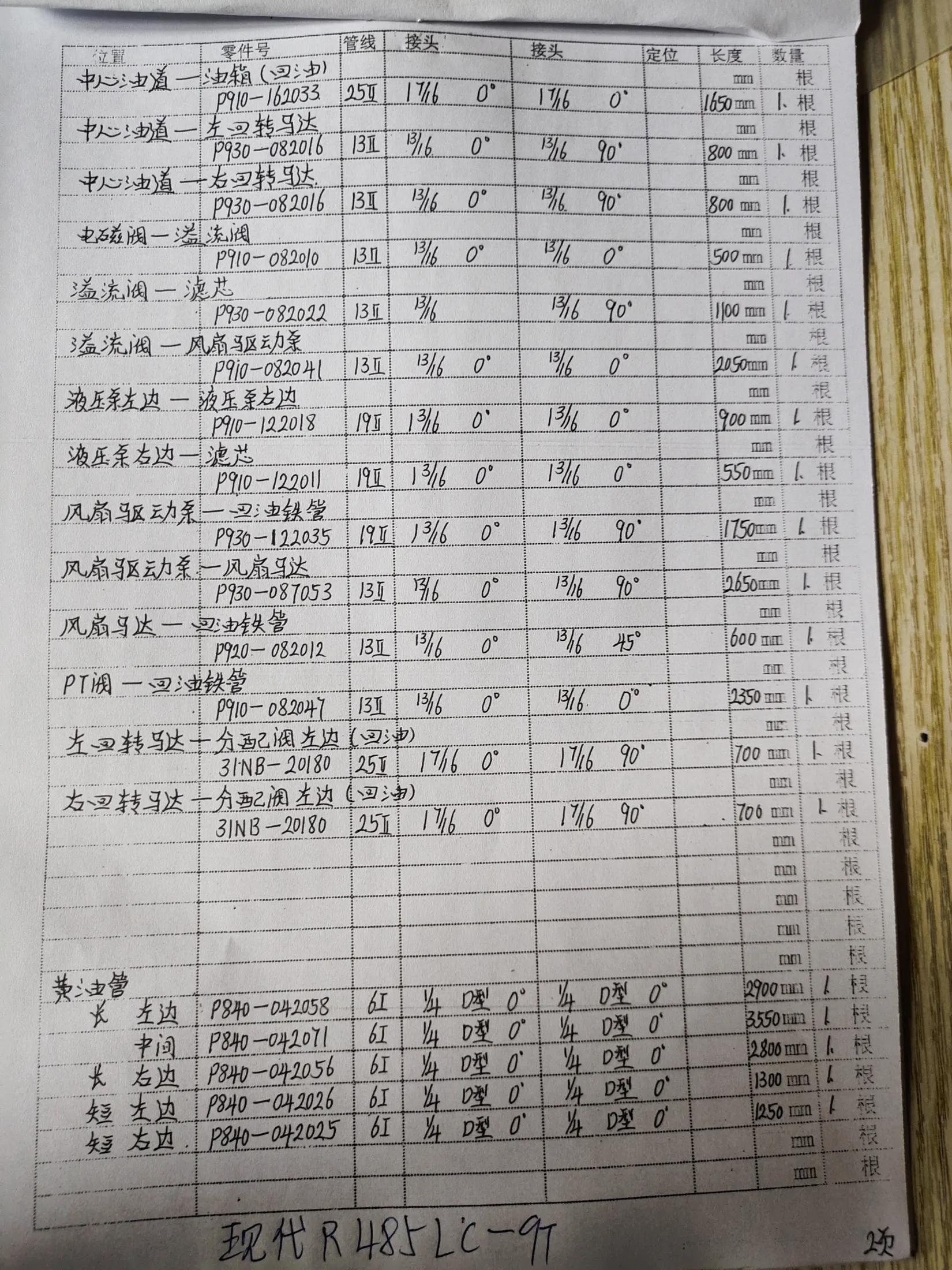 现代R485LC-9T安装示意图适用于液压胶管P840-042058