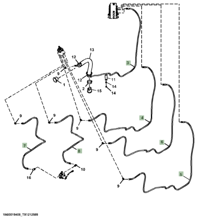 Hitachi ZX260FLC-FE-6N installation diagram showing hydraulic hose 4713021 at Pipe No. 7