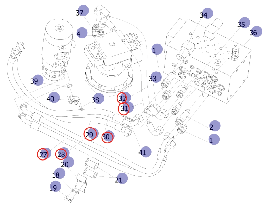Sunward SWE155F installation diagram showing hydraulic hose 73050200A066 at Pipe No. 29