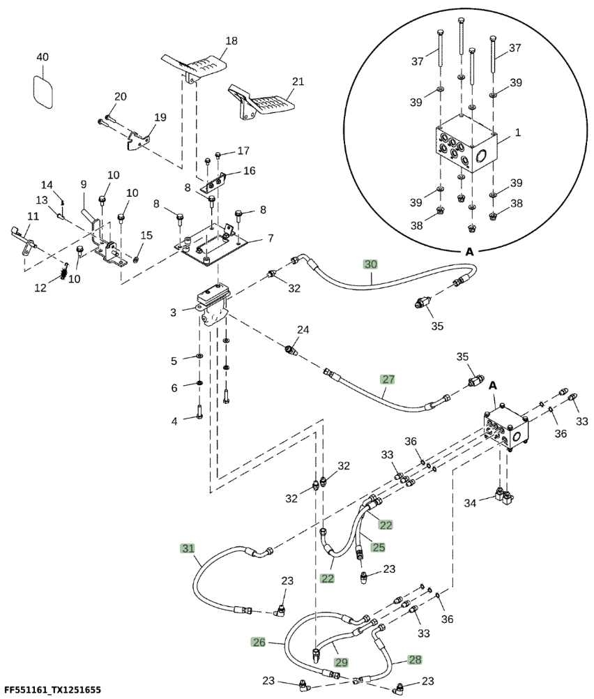 Hitachi ZX350LC-6N installation diagram showing hydraulic hose 4689854 at Pipe No. 27