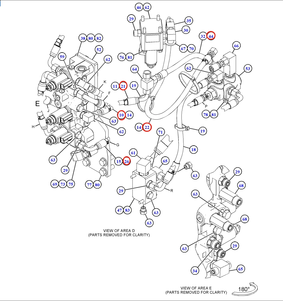Caterpillar CAT®316F L installation diagram showing hydraulic hose 4I-6248 at Pipe No. 10