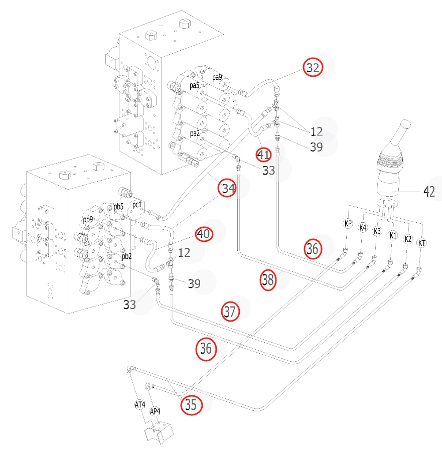 Sunward SWE500E-3 installation diagram showing hydraulic hose 730502001388 at Pipe No. 35
