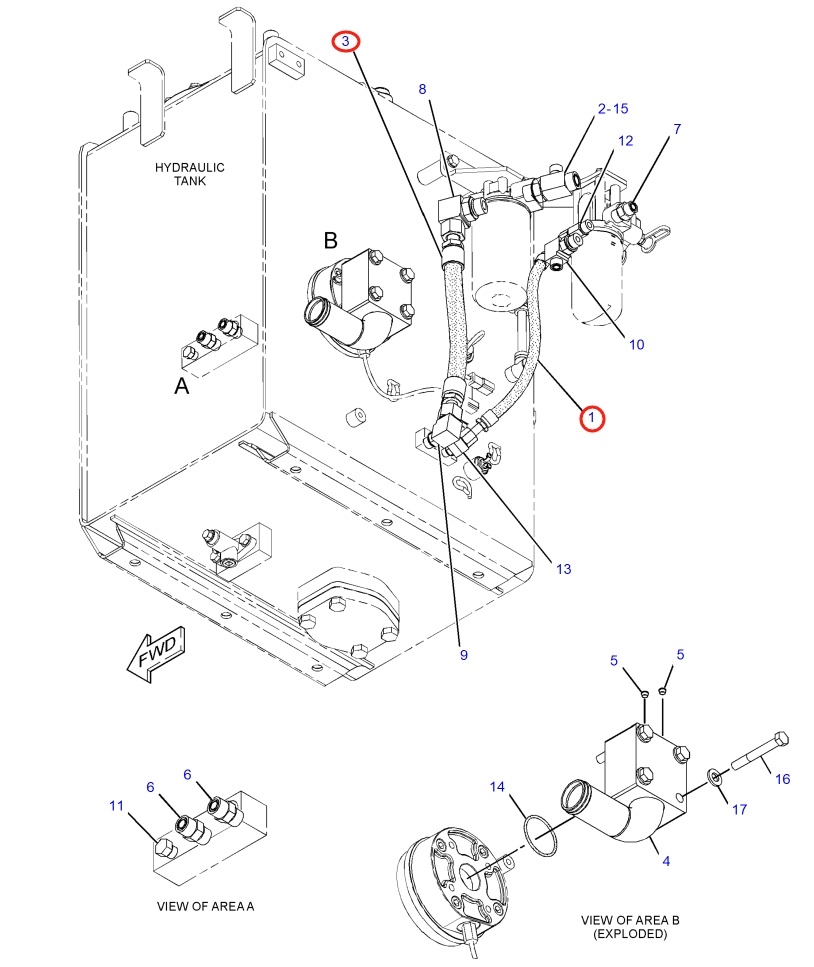 Caterpillar CAT®318E L installation diagram showing hydraulic hose 269-9778 at Pipe No. 3