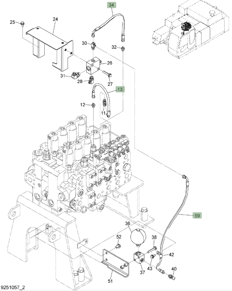 Hitachi ZX450LC-3 installation diagram showing hydraulic hose 4618606 at Pipe No. 34