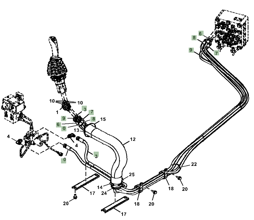 Hitachi ZX135US-6N installation diagram showing hydraulic hose 4444732 at Pipe No. 6