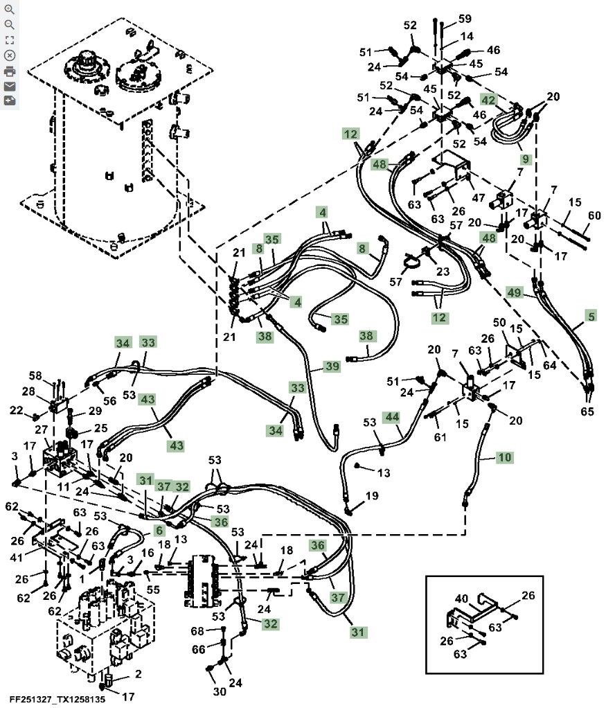 Hitachi ZX370FLC-LL-6N installation diagram showing hydraulic hose 4636420 at Pipe No. 10