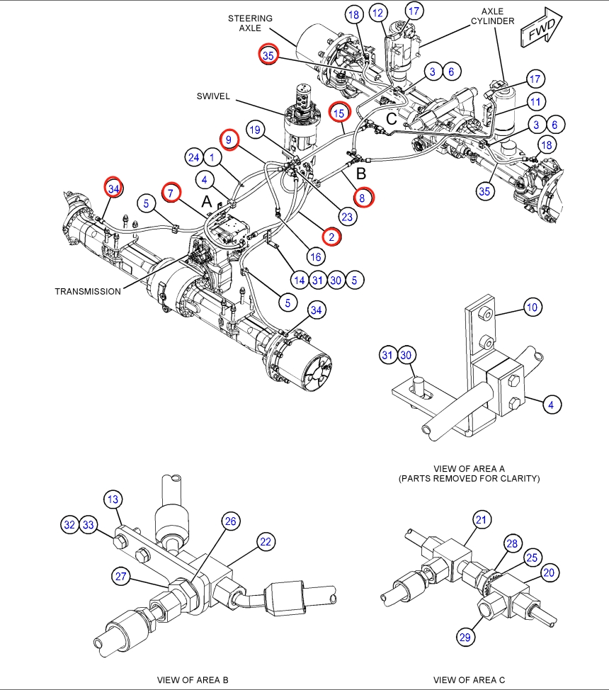 Caterpillar CAT®M317F installation diagram showing hydraulic hose 246-5862 at Pipe No. 9