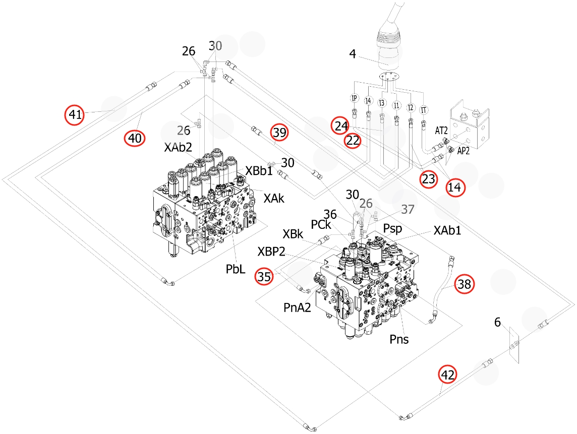 Sunward SWE205E-3H installation diagram showing hydraulic hose 730502002435 at Pipe No. 14
