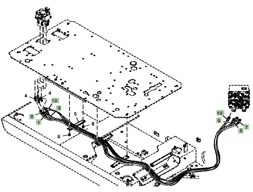 Hitachi ZX250LC-5G installation diagram showing hydraulic hose 4655171 at Pipe No. 7