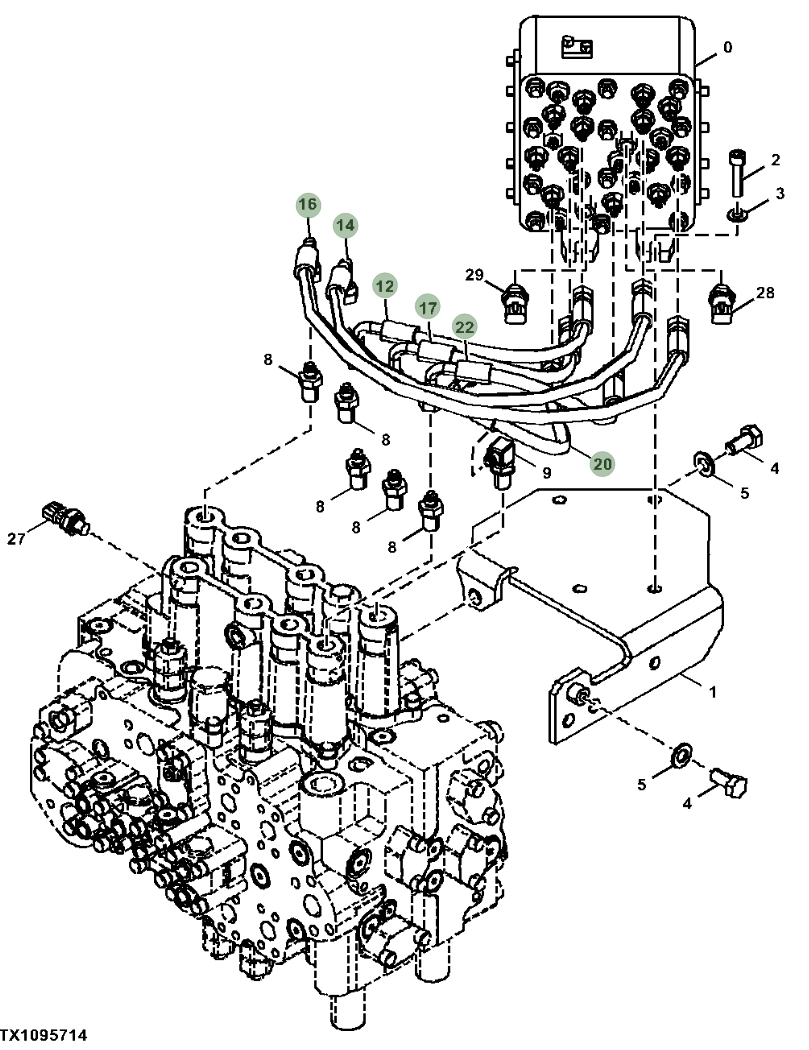 Hitachi ZX200LC-3 installation diagram showing hydraulic hose 4630941 at Pipe No. 14