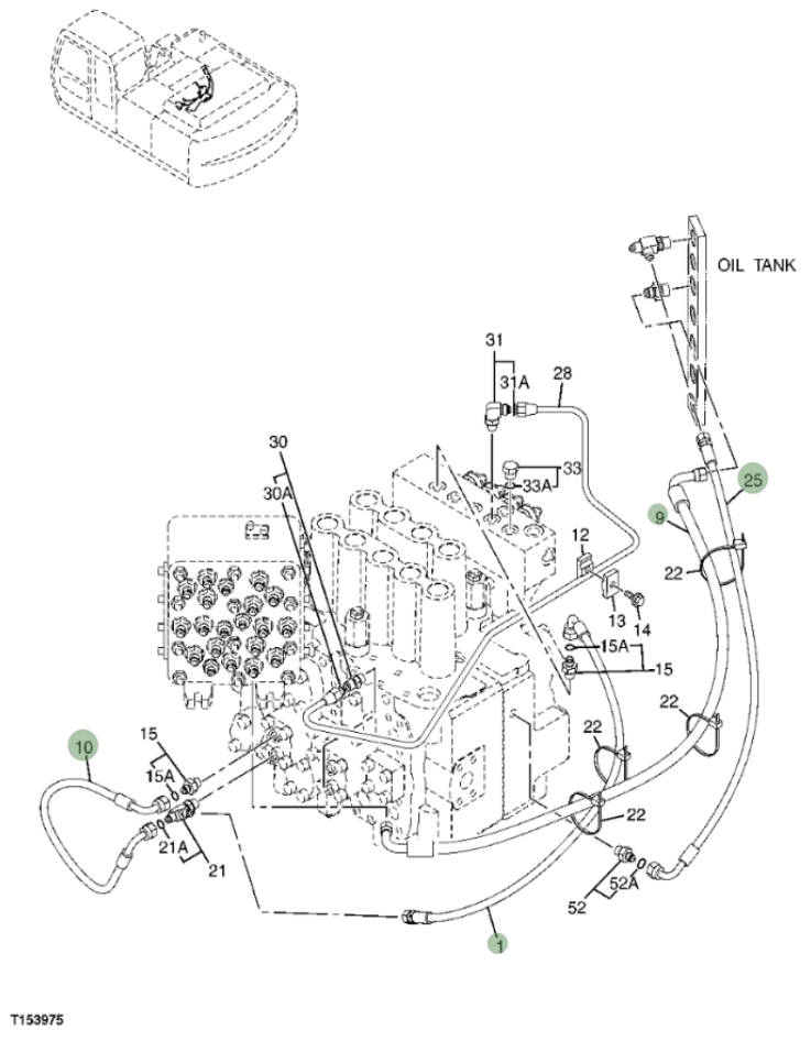 Hitachi ZX250F installation diagram showing hydraulic hose 4427351 at Pipe No. 10