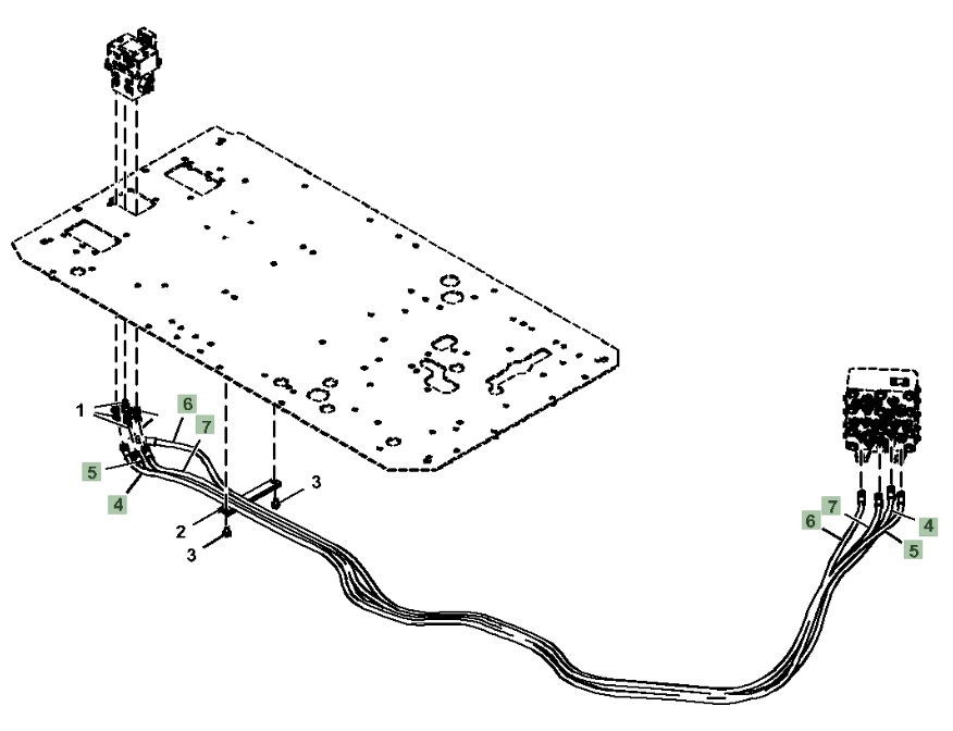 Hitachi ZX380LC-6N installation diagram showing hydraulic hose 4375306 at Pipe No. 7