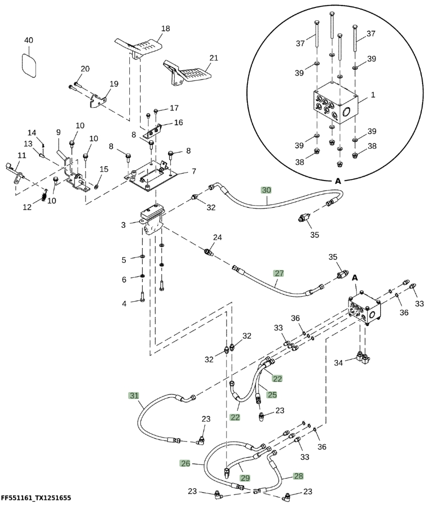 Hitachi ZX210LC-6N installation diagram showing hydraulic hose 4689854 at Pipe No. 27