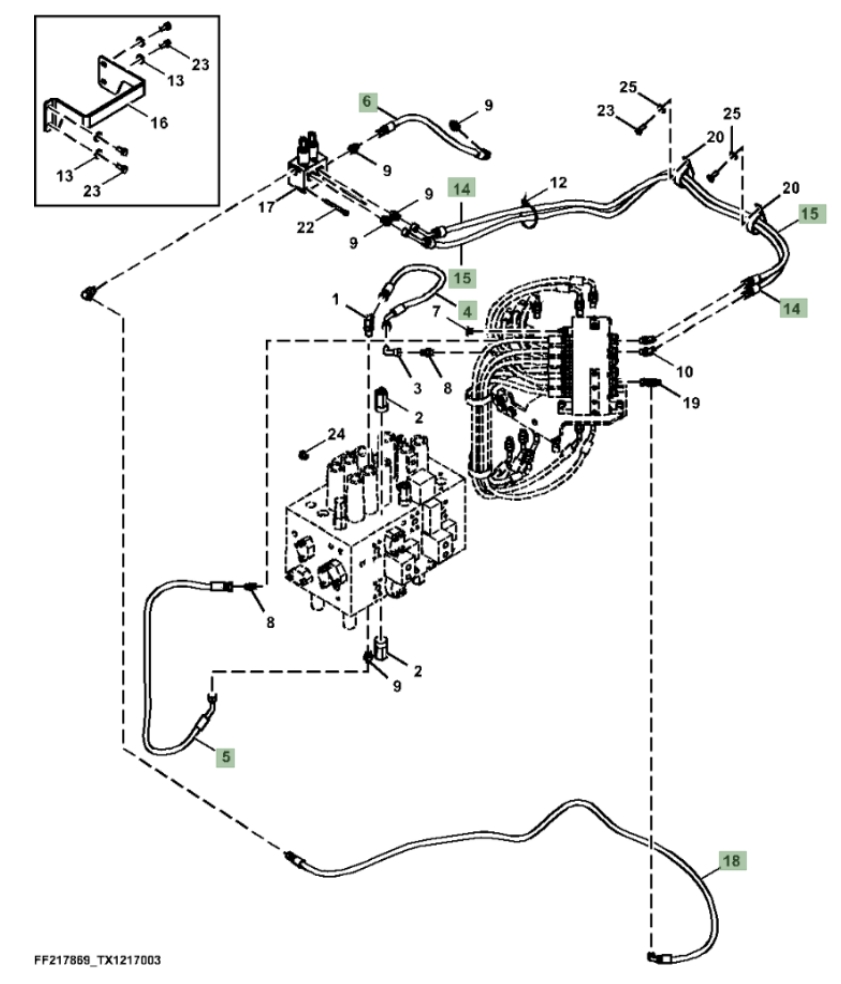 Hitachi ZX260FLC-FE-6N installation diagram showing hydraulic hose 9304230 at Pipe No. 6