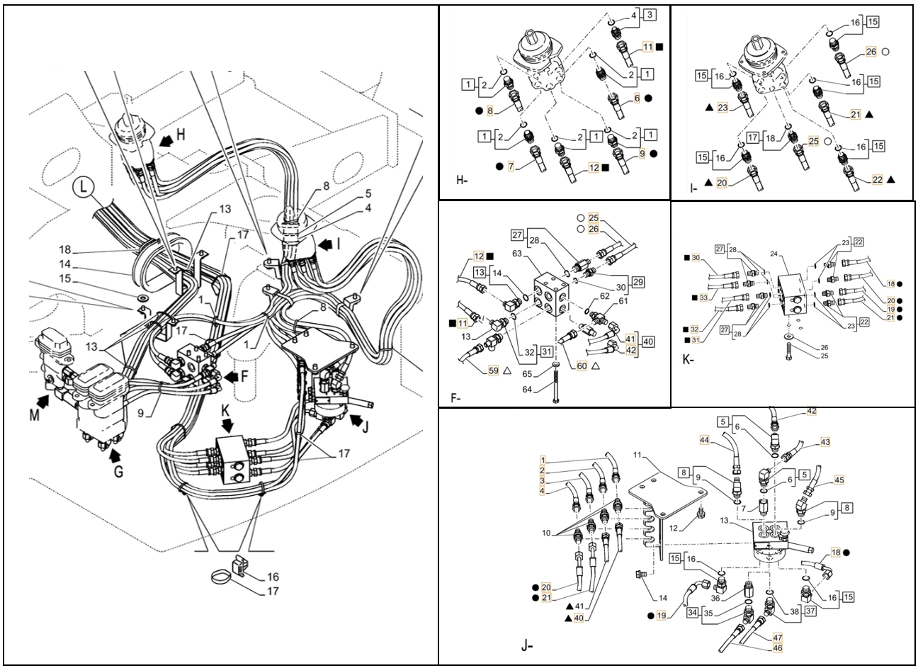 Case CX80C installation diagram showing hydraulic hose KHJ2084 at Pipe No. 19