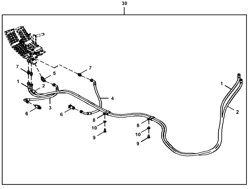 Hitachi ZX180LC-5G installation diagram showing hydraulic hose 4648205 at Pipe No. 4