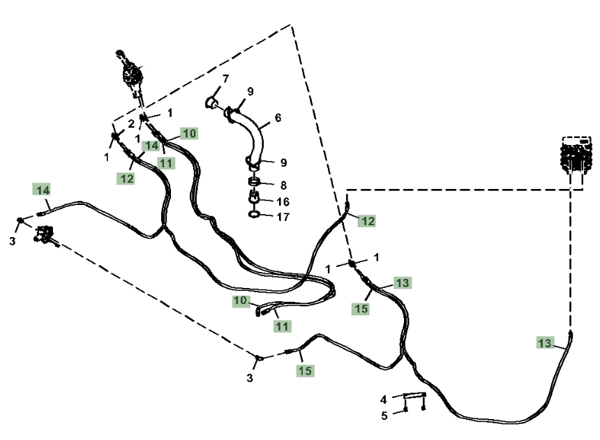 Hitachi ZX380LC-6N installation diagram showing hydraulic hose 4707588 at Pipe No. 12