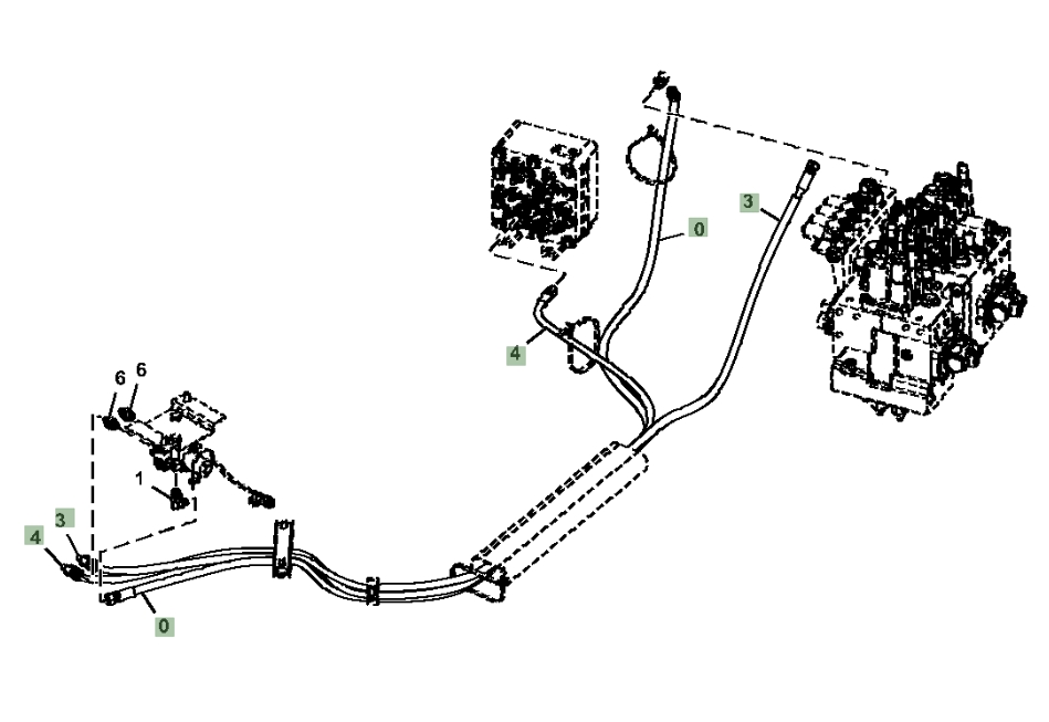 Hitachi ZX135US-5N installation diagram showing hydraulic hose 4685578 at Pipe No. 0