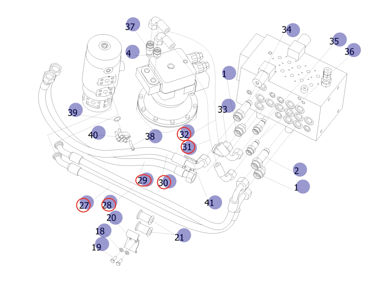 Sunward SWE155E installation diagram showing hydraulic hose 730504004317 at Pipe No. 28