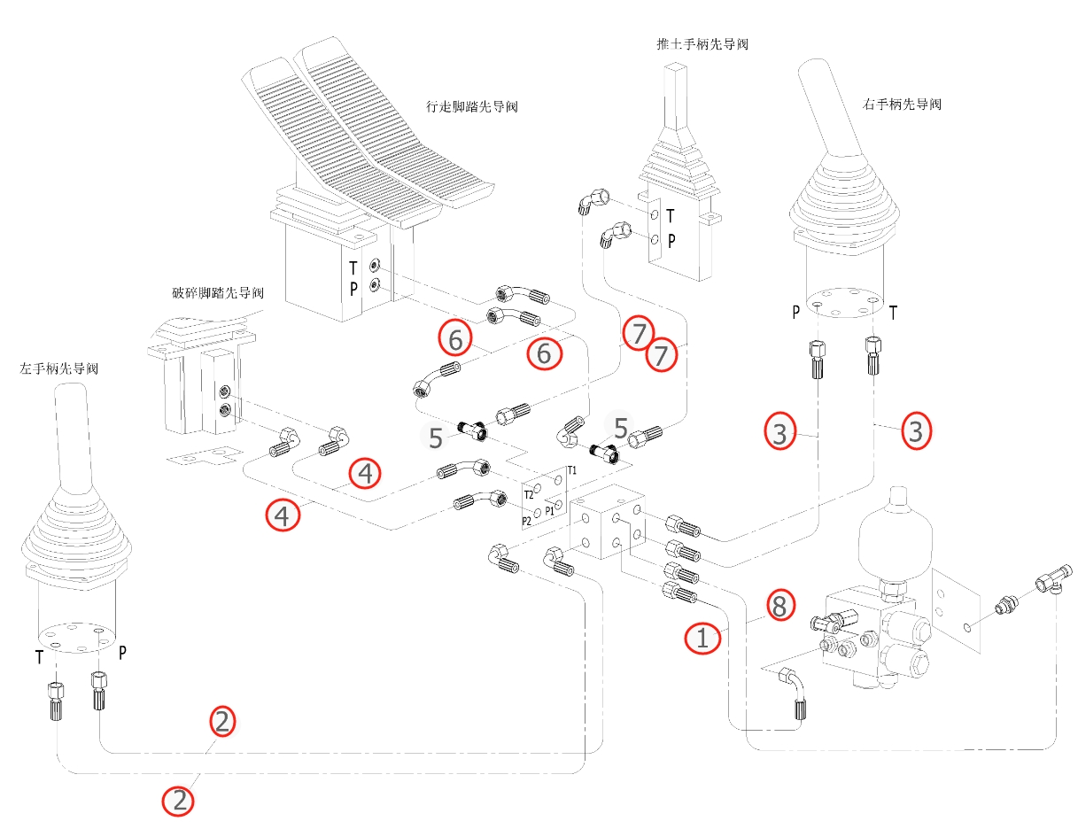 Sunward SWE80E9 installation diagram showing hydraulic hose 730502001731 at Pipe No. 1