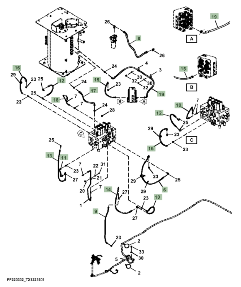 Hitachi ZX260FLC-LL-6N installation diagram showing hydraulic hose 4313429 at Pipe No. 8