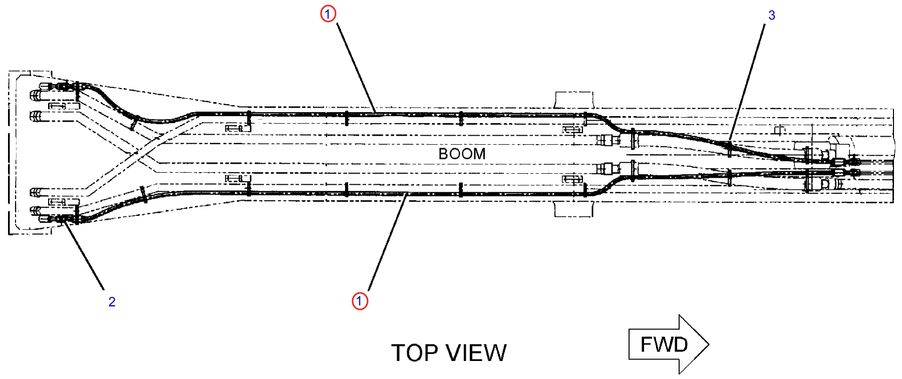 Caterpillar CAT®315C installation diagram showing hydraulic hose 4I-0772 at Pipe No. 1