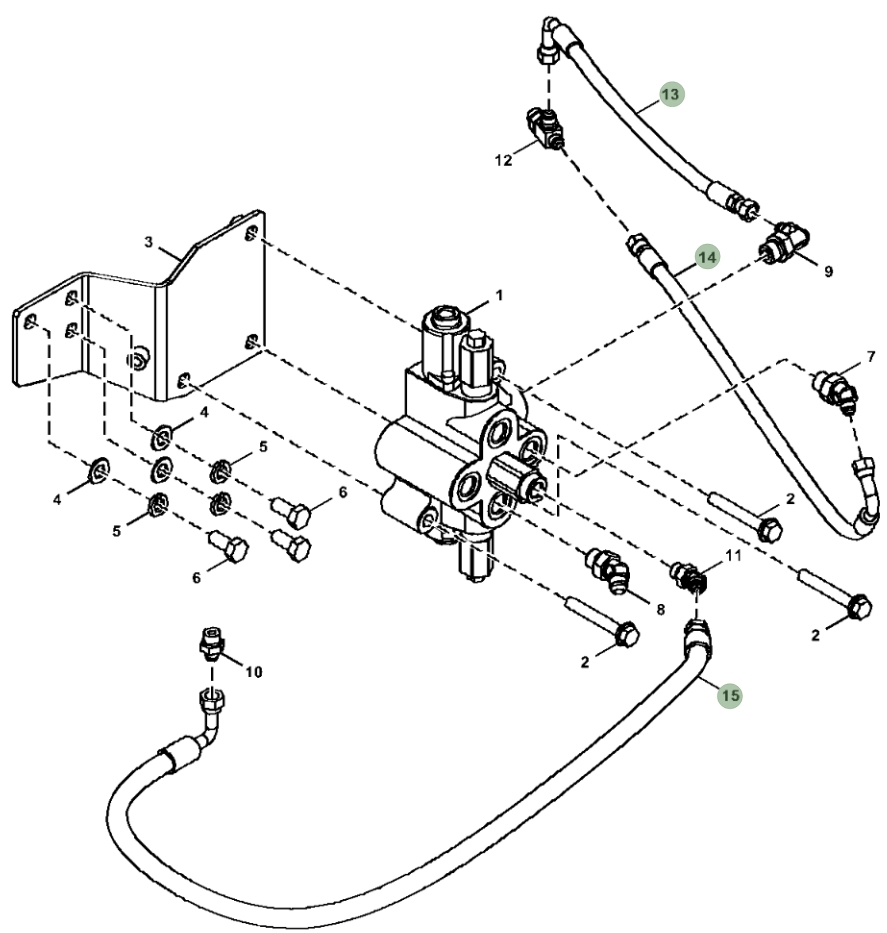 Hitachi ZX130-5N installation diagram showing hydraulic hose 4717666 at Pipe No. 14