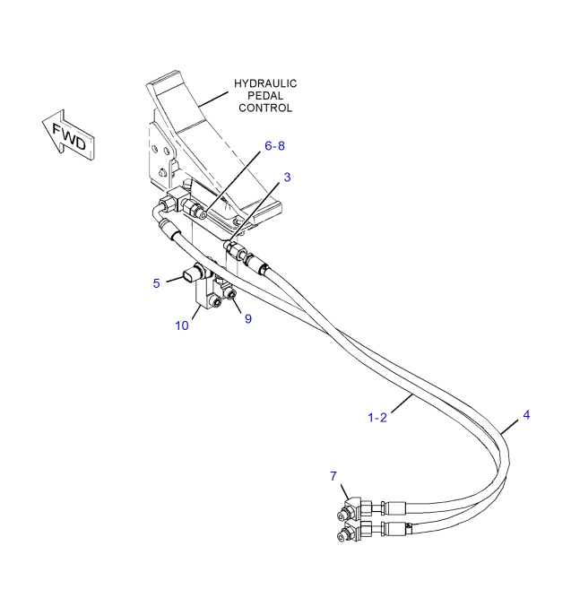 Caterpillar CAT®315F LCR installation diagram showing hydraulic hose 4I-5900 at Pipe No. 1