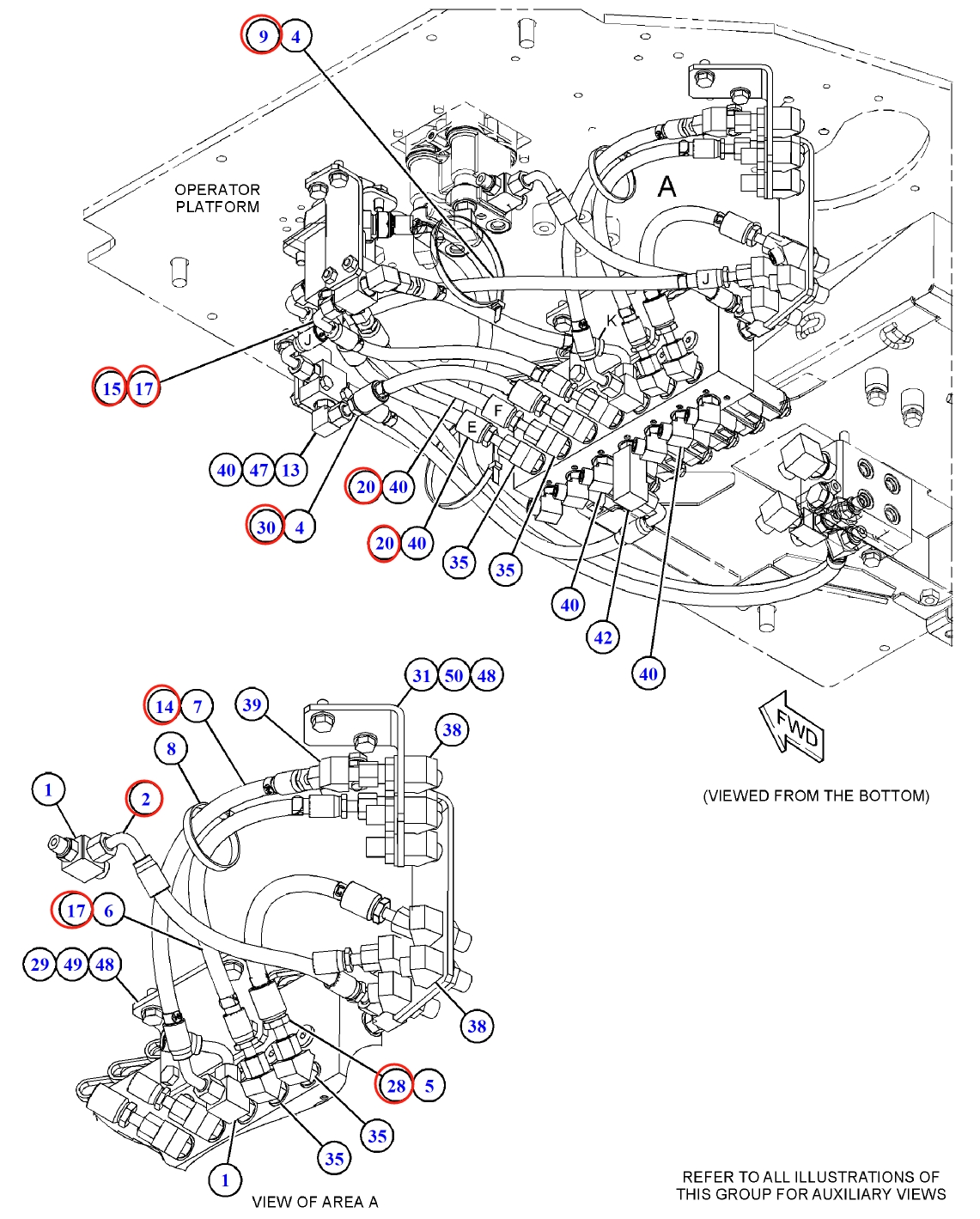 Caterpillar CAT®314F CR installation diagram showing hydraulic hose 371-3115 at Pipe No. 28