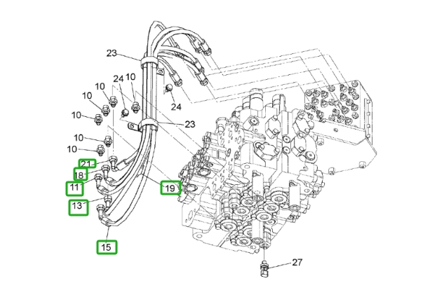 Hitachi ZX160LC-3 installation diagram showing hydraulic hose 4630935 at Pipe No. 18