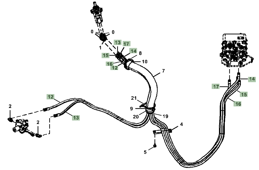 Hitachi ZX160LC-6N installation diagram showing hydraulic hose 4450441 at Pipe No. 16